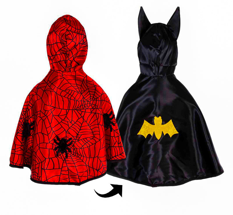 Toddler Reversible Spider & Bat Cape - Size 2-3