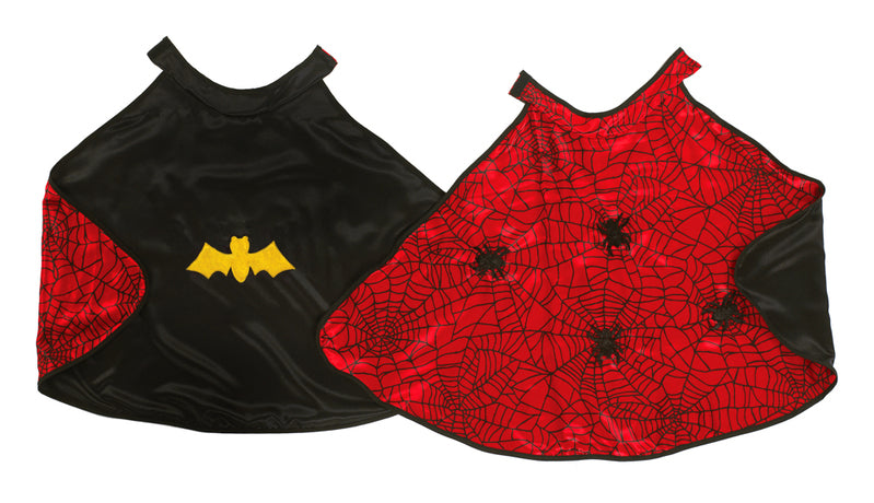 Reversible Spider & Bat Cape with Mask - Size 4-6