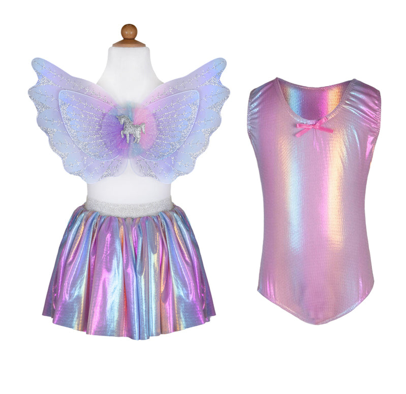Pink Bodysuit with Pastel Magical Unicorn Skirt Set