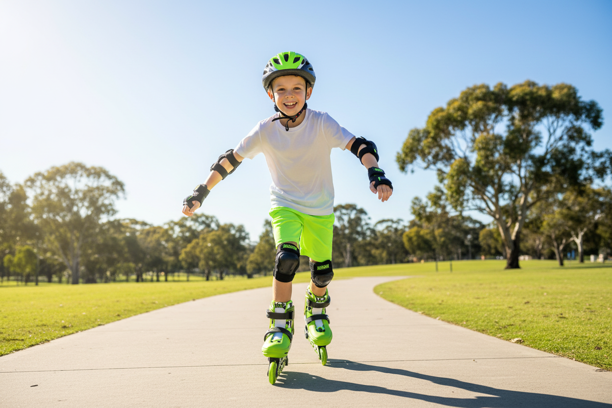 Neon In line Combo Skates (Size US 3-6) Goteki Green & Black
