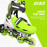Neon In line Skates 3-6 Goteki Green & Black