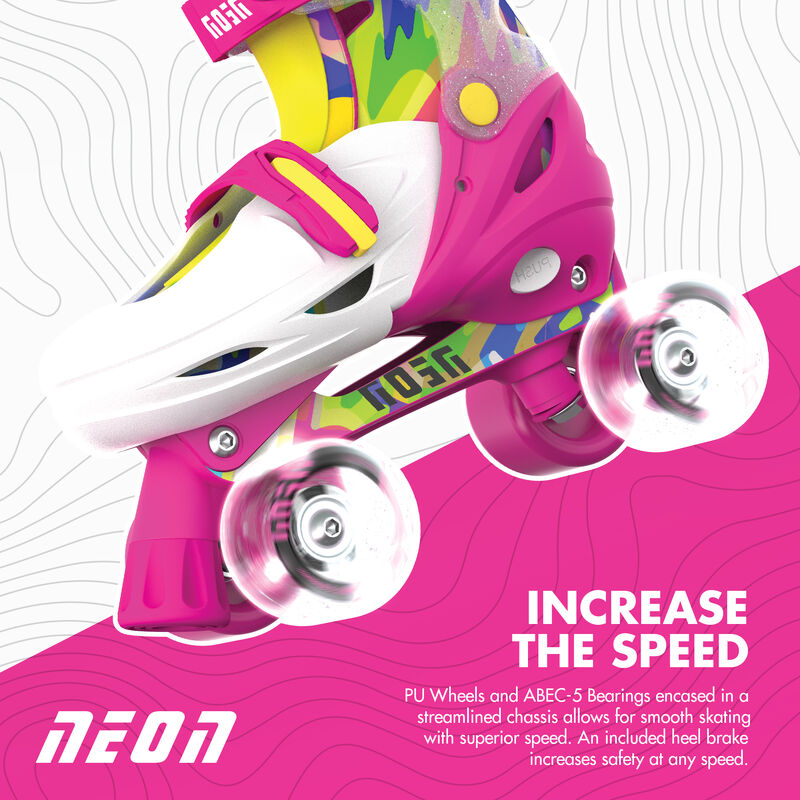 Neon Combo Skates (Size 12-2) Pink & Yellow