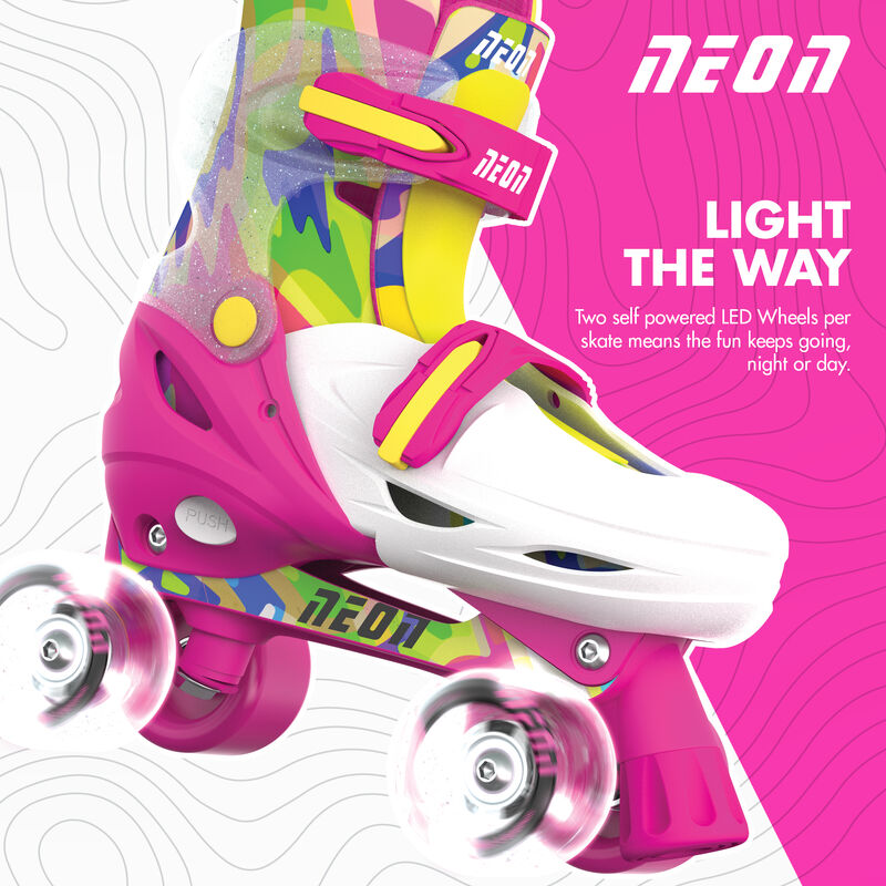 Neon Combo Skates (Size 12-2) Pink & Yellow