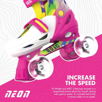 Neon Combo Skates (Size 3-6) Pink & Yellow