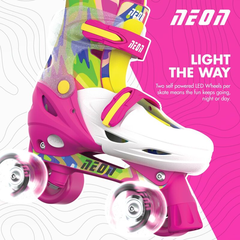 Neon Combo Skates (Size 3-6) Pink & Yellow