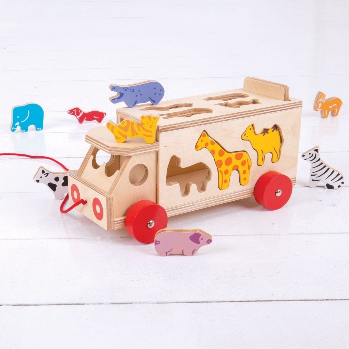 BigJigs Wooden Blocks Bigjigs Toys - Animal Shape Sorting Lorry