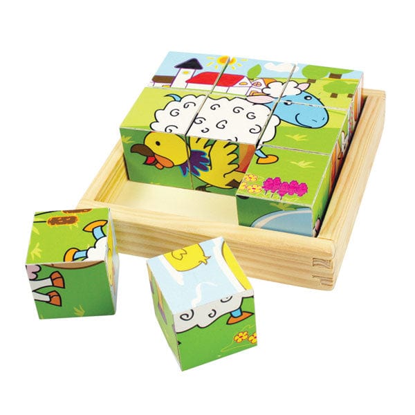 BigJigs Wooden Puzzles Animal Cube Puzzle