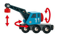 Brio Train Set Accessories BRIO Vehicle - Container & Crane Wagon- 4 pieces