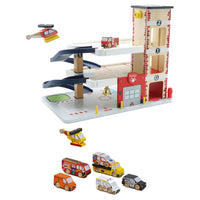 Le Toy Van Fire & Rescue Garage and Helicopter bundle