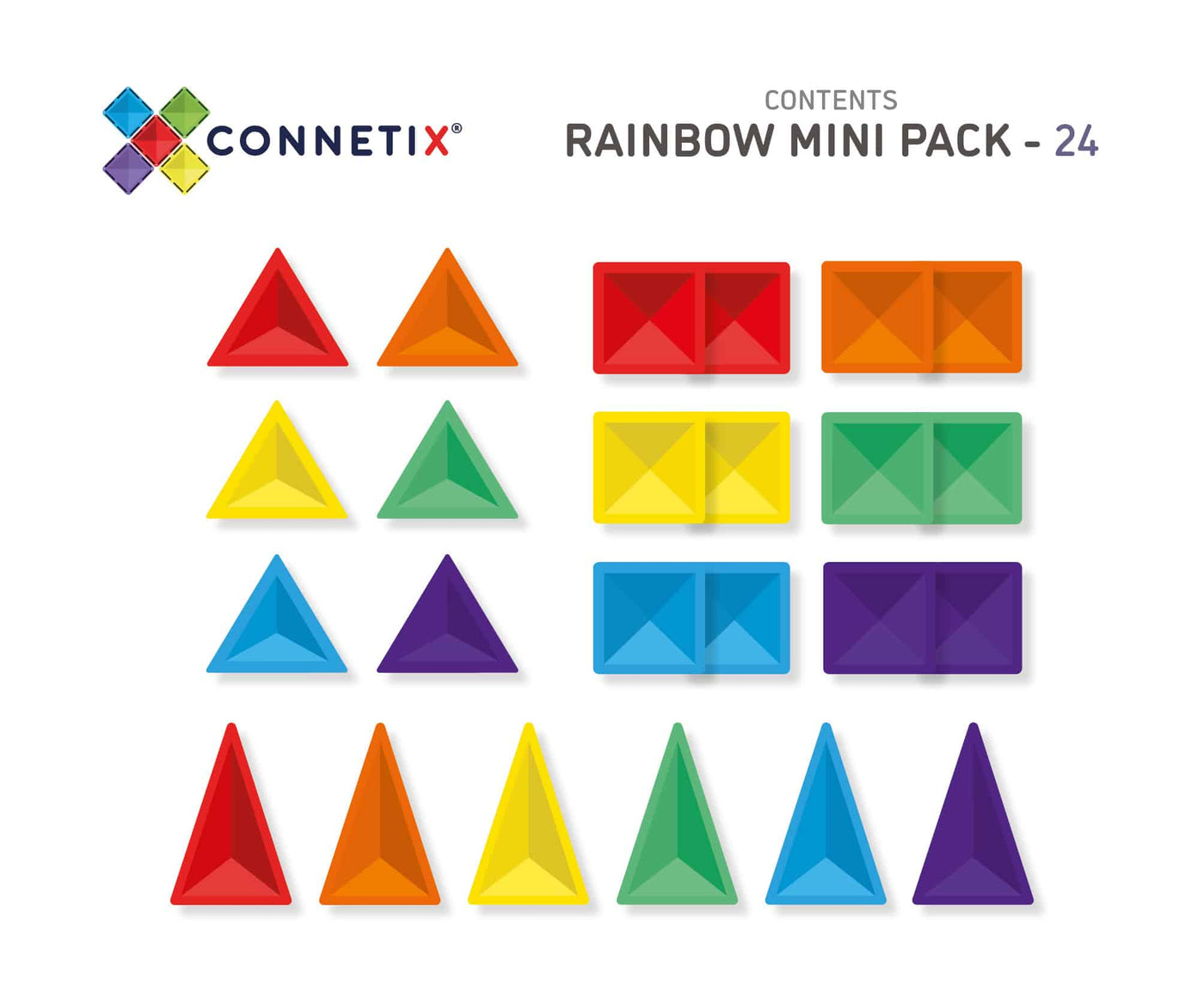 Connetix Magnetic Puzzles Connetix Rainbow Mini Pack with 24 pieces