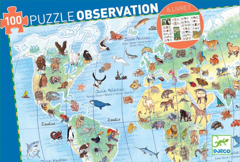 Djeco Animals & Dinosaurs Djeco Animals of the World Discovery Puzzle 100pcs