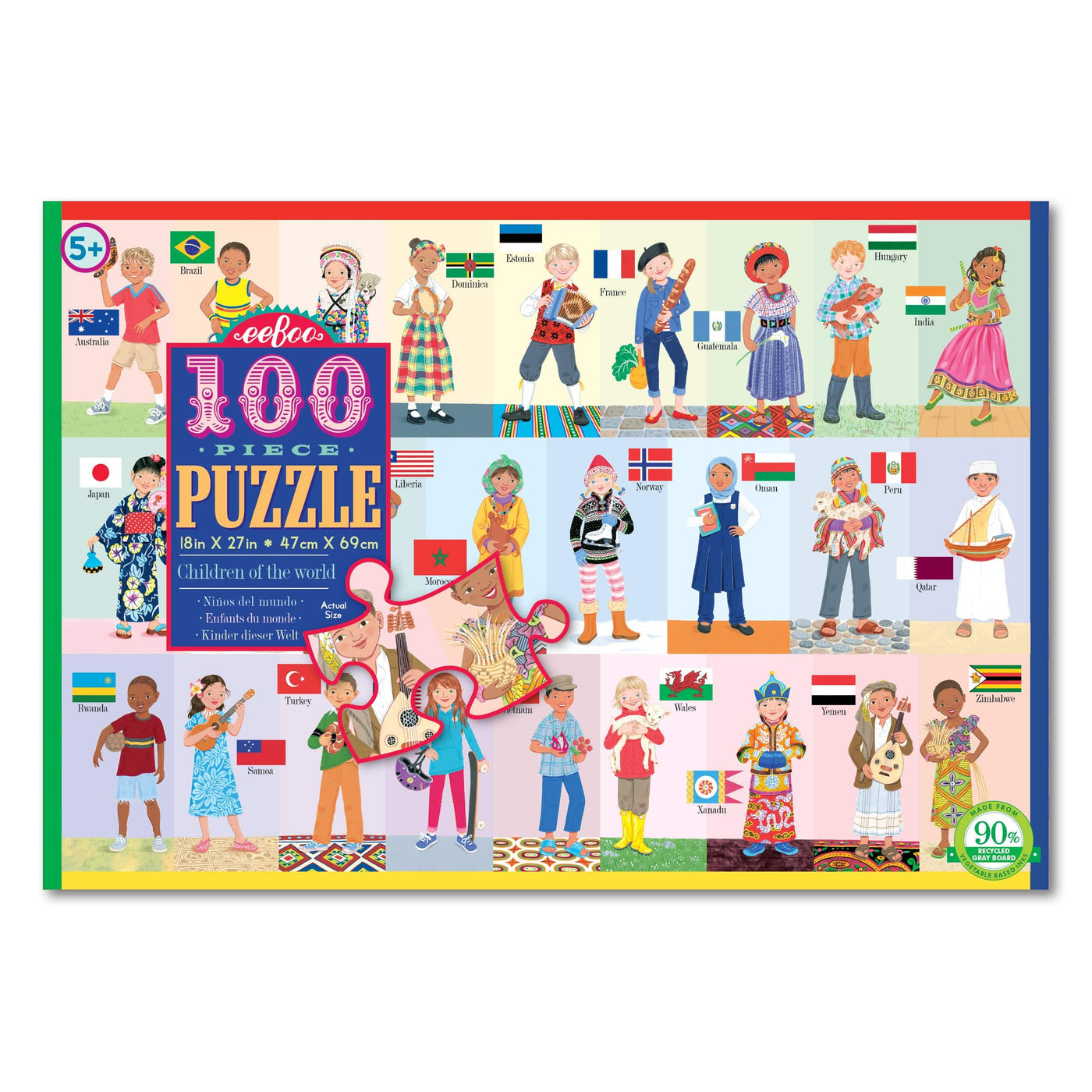 Eeboo Floor Puzzles eeBoo 100 PC Puzzle - Children of World
