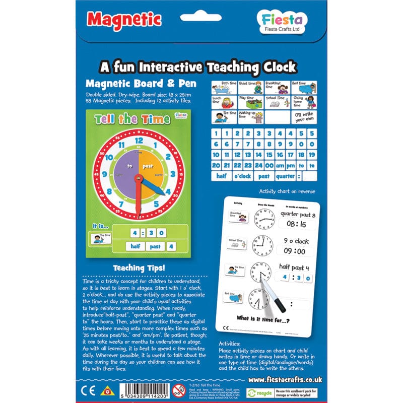 Fiesta Crafts Numeracy Fiesta Crafts - Magnetic Tell the Time