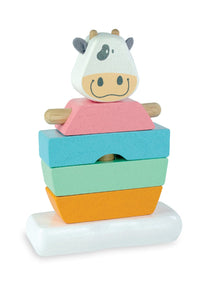 Im Toy Wooden Blocks Stacking Cow - Pastel