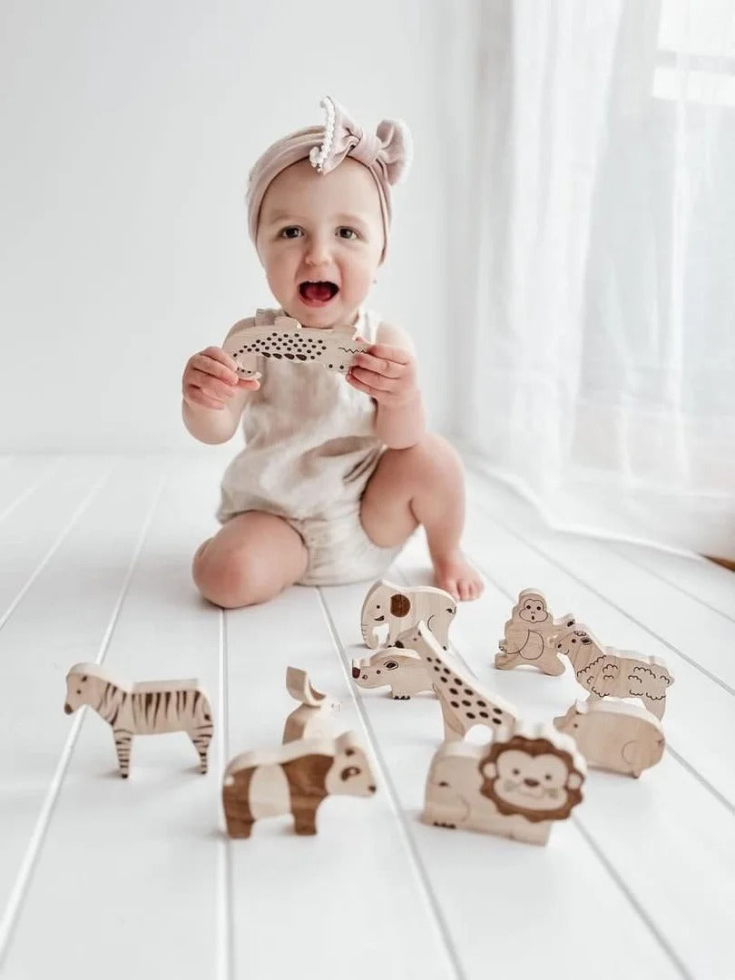 Wooden animals set of 12