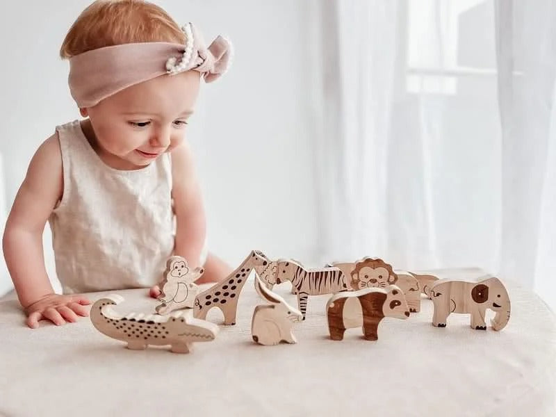 Wooden animals set of 12