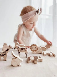 Wooden animals set of 12