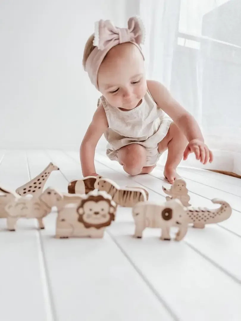 Wooden animals set of 12