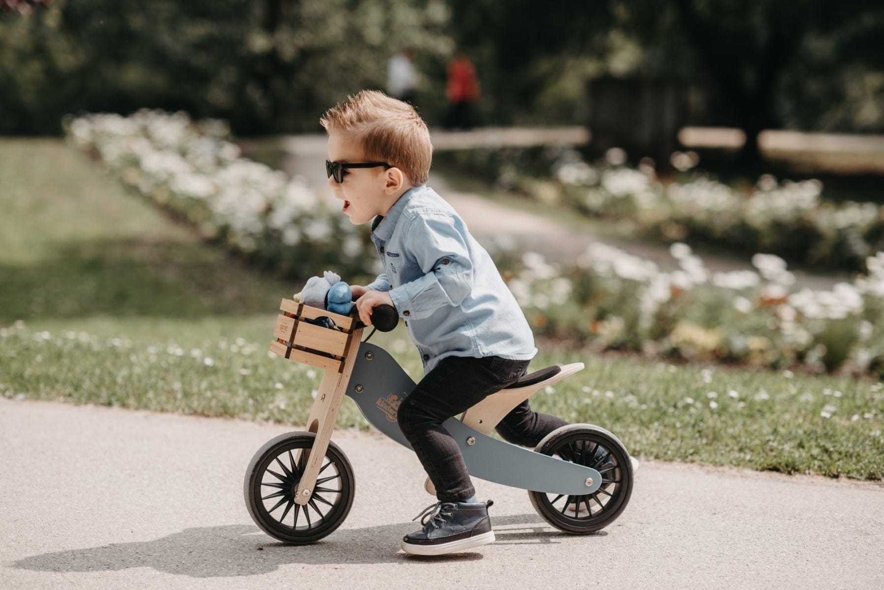 Kinderfeets Tiny Tot Plus Trike and Balance Bike Slate Blue Toy Superstore