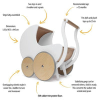 Kinderfeets Walkers Kinderfeets Walker Pram - White