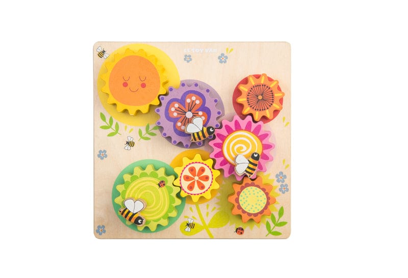 Le Toy Van Wooden Puzzles Le Toy Van Petilou Gears &amp; Cogs Busy Bee Learning Puzzle
