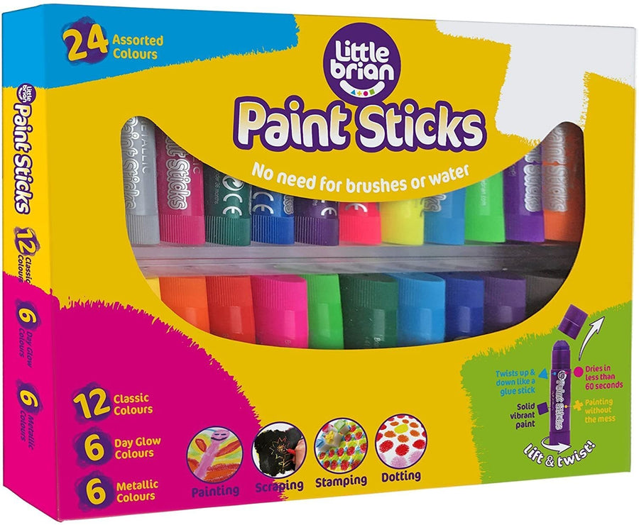 Little Brain Paint Sticks Art & Craft Little Brain Paint Sticks - Assorted 24 pk