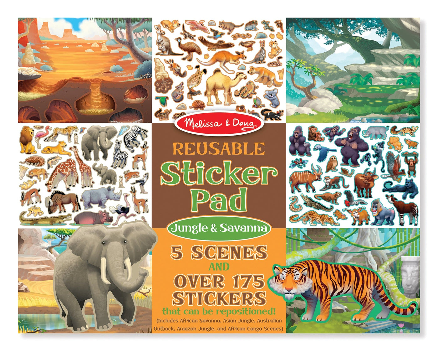 Melissa and Doug Paper Craft Melissa and Doug Reusable Sticker Pad – Jungle & Savanna