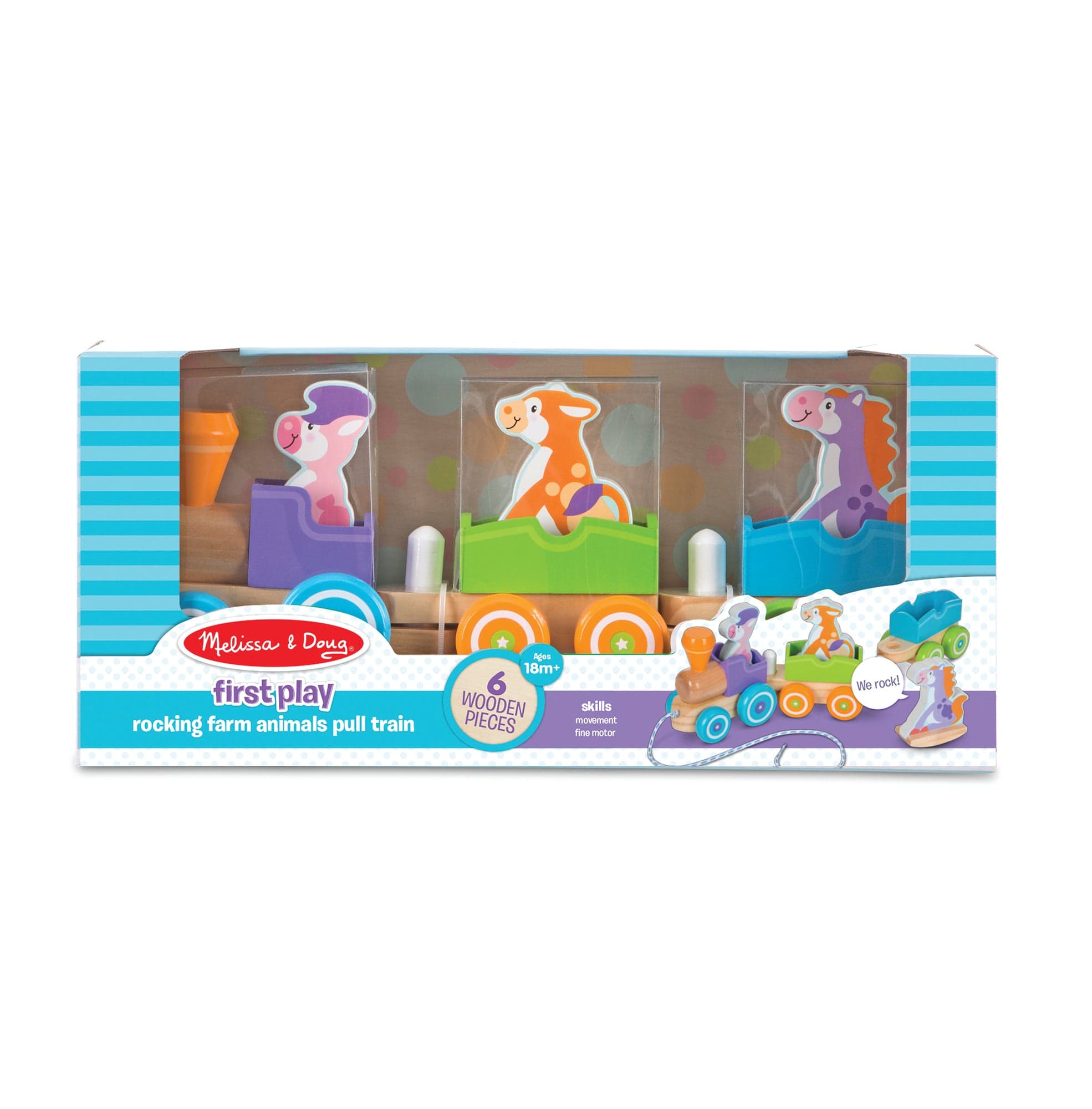 Melissa and Doug Push & Pull Toys Melissa and Doug - First Play - Rocking Farm Animals Pull Train