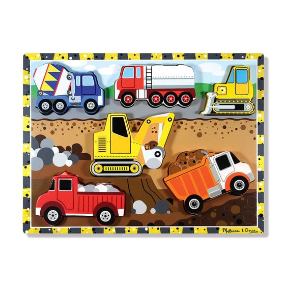 Melissa and Doug Wooden Puzzles Melissa and Doug Construction Chunky Puzzle