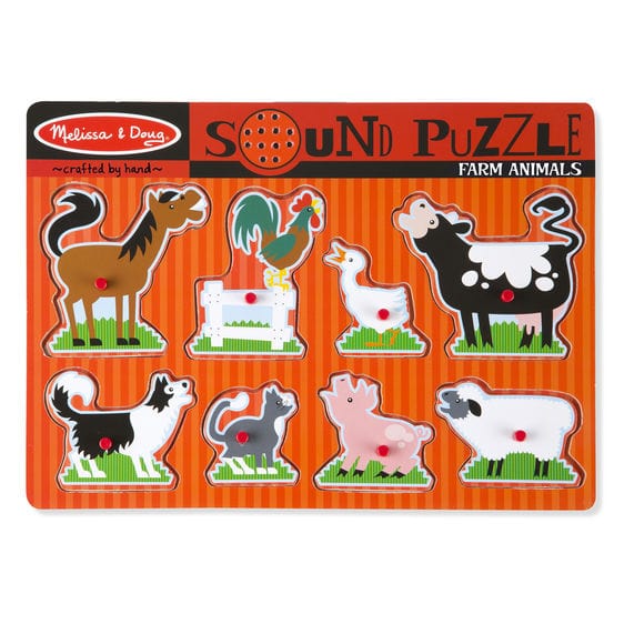 Melissa and Doug Wooden Puzzles Melissa and Doug Farm Animals Sound Puzzle – 8pc