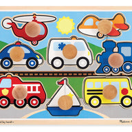 Melissa and Doug Wooden Puzzles Melissa and Doug Large Vehicles Jumbo Knob Puzzle - 8pc