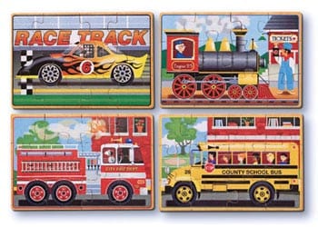 Melissa and Doug Wooden Puzzles Melissa and Doug Vehicles Jigsaw Puzzles In A Box