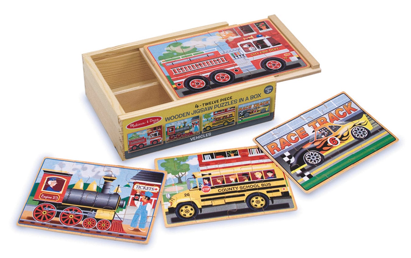 Melissa and Doug Wooden Puzzles Melissa and Doug Vehicles Jigsaw Puzzles In A Box