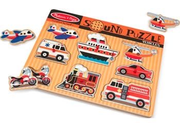 Melissa and Doug Wooden Puzzles Melissa and Doug Vehicles Sound Puzzle – 8pc