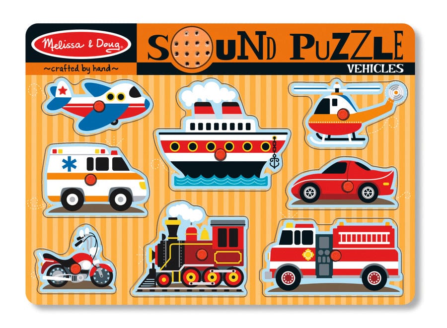 Melissa and Doug Wooden Puzzles Melissa and Doug Vehicles Sound Puzzle – 8pc