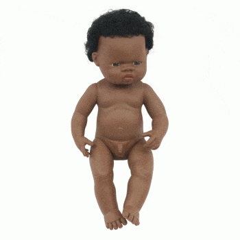 Miniland Dolls and Accessories Miniland African Boy, 38 cm Naked