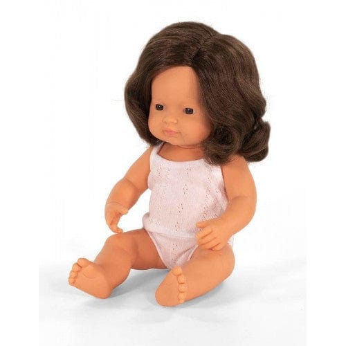 Miniland Dolls and Accessories Miniland Caucasian Girl, Brunette, 38 cm