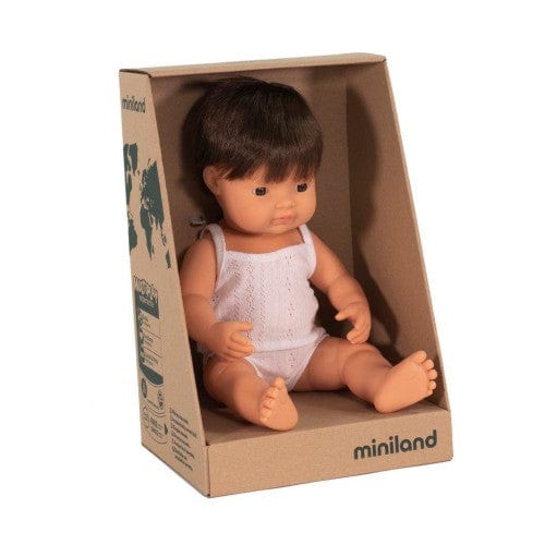 Miniland Dolls and Accessories Miniland Doll - Caucasian Boy, Brunette, 38 cm