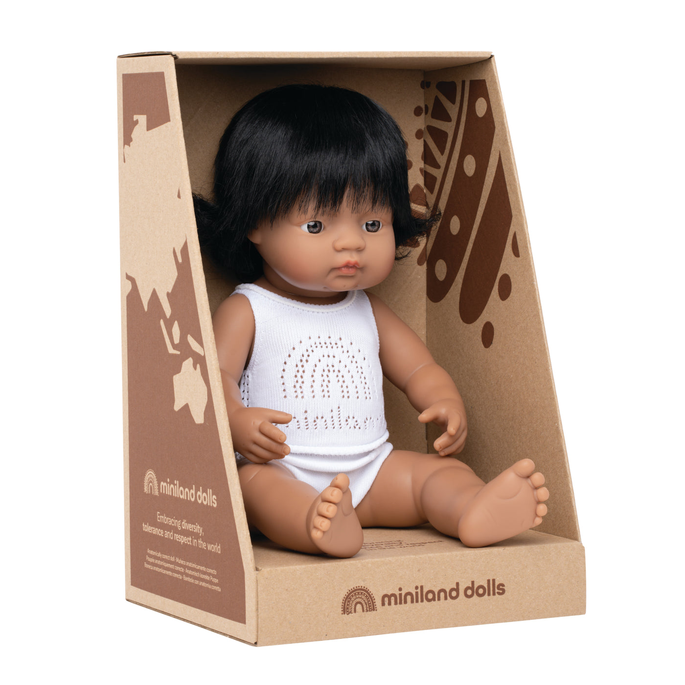 Miniland Doll Hispanic Girl, 38 cm