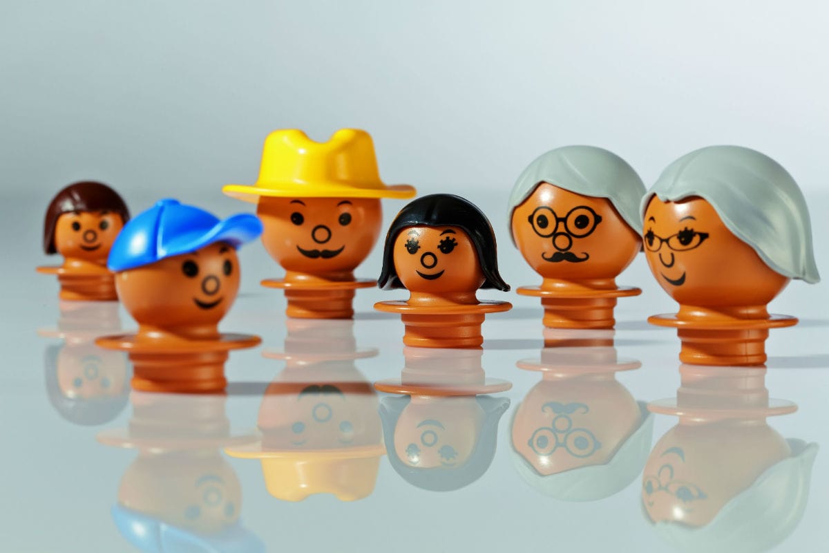 Mobilo Blocks Mobilo Construction Toy Family figures - Brown