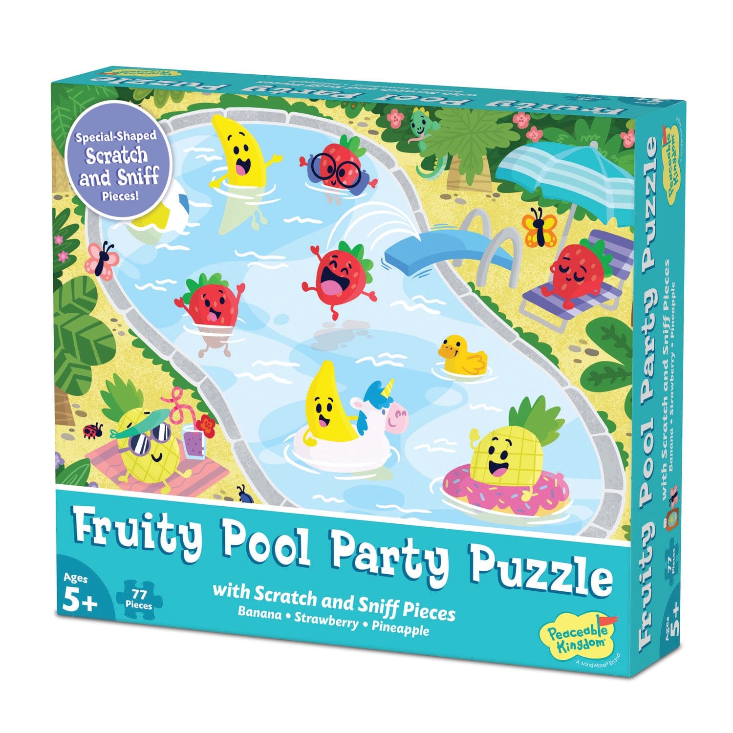 Peaceable Kingdom Floor Puzzles Peaceable Kingdom 70+ pc Scratch & Sniff Puzzle - Fruity Pool Party