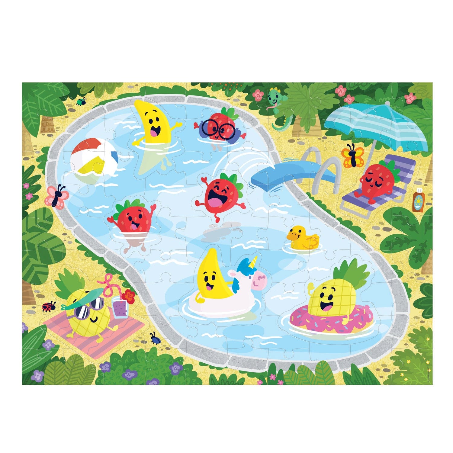 Peaceable Kingdom Floor Puzzles Peaceable Kingdom 70+ pc Scratch & Sniff Puzzle - Fruity Pool Party