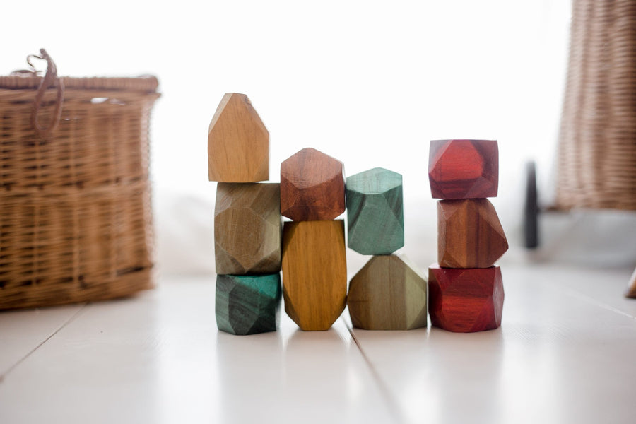 QToys Wooden Blocks QToys Color Wooden Gems