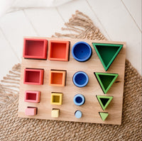 QToys Wooden Puzzles QToys 3D sorting and nesting board