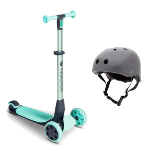Glider Nua 3-wheel scooter with CoConuts small grey helmet
