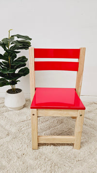 Red Seat stacking chairs – Set of 2