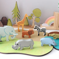 Tender Leaf Toys Animals & Dinosaurs Tender Leaf 8 Wooden Safari Animals