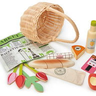 Tender Leaf Toys Shops Wicker Shopping Basket Set