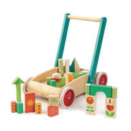 Tender Leaf Toys Wooden Blocks Tender Leaf Walker Wagon with Blocks