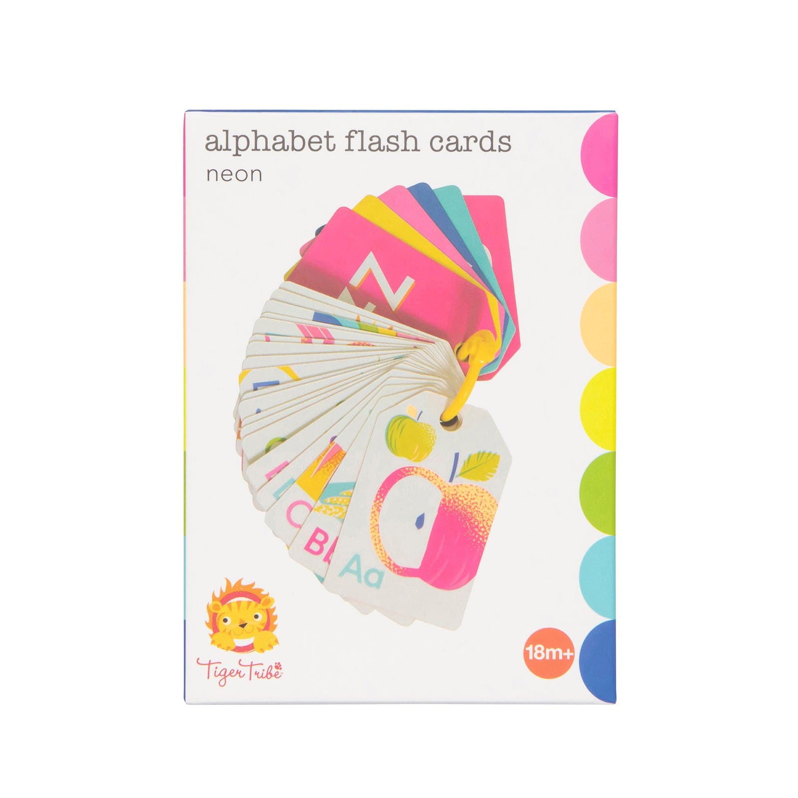 TigerTribe Literacy Alphabet Flash Cards - Neon